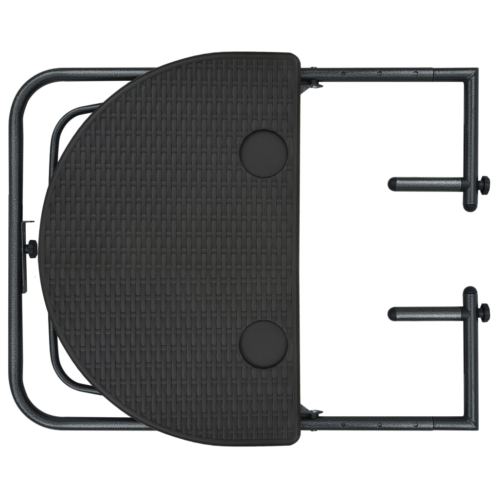 Balkonhängetisch Braun 60x64x83,5 cm Kunststoff Rattanoptik